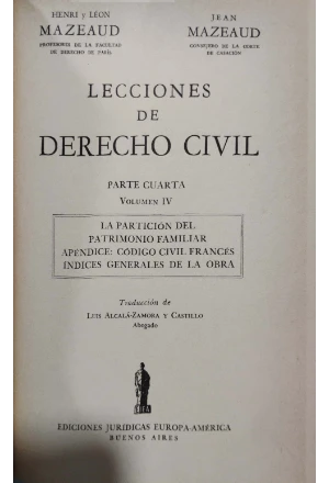 LECCIONES DE DERECHO CIVIL HERMANOS MAZEAUD 16 TOMOS