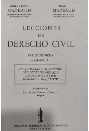 LECCIONES DE DERECHO CIVIL HERMANOS MAZEAUD 16 TOMOS