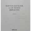 NUEVOS ESCOLIOS A UN TEXTO IMPLICITO DOS TOMOS