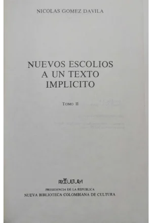 NUEVOS ESCOLIOS A UN TEXTO IMPLICITO DOS TOMOS
