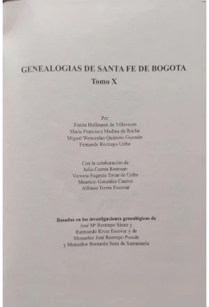 GENEALOGIAS DE SANTA FE DE BOGOTA 10 TOMOS