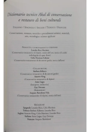 DICCIONARIO TECNICO AKAL DE CONSERVACION Y RESTAURACION DE BIENES CULTURALES ESPAÑOL-ALEMAN-INGLES-ITALIANO-FRANCES